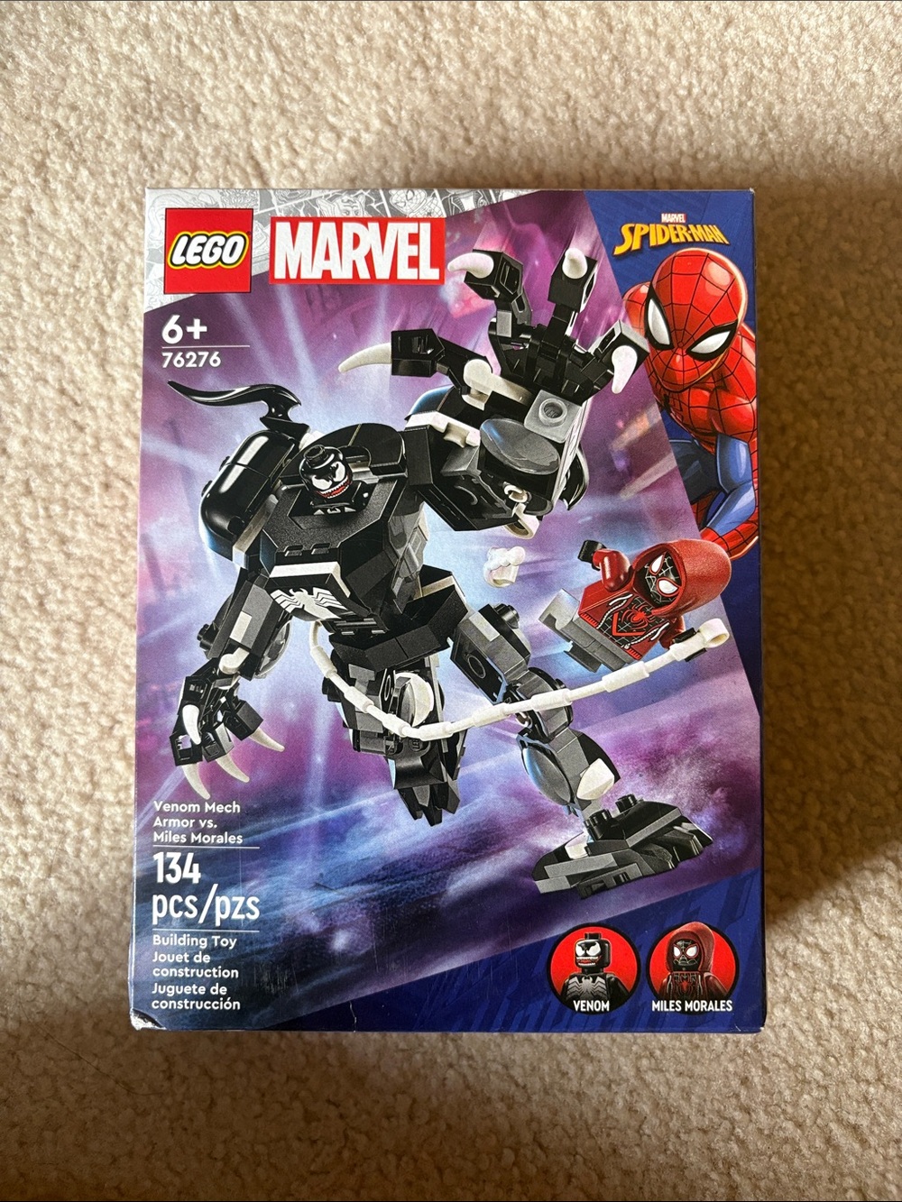 Marvel Black and White Venom Mech with Red Miles Morales Figure